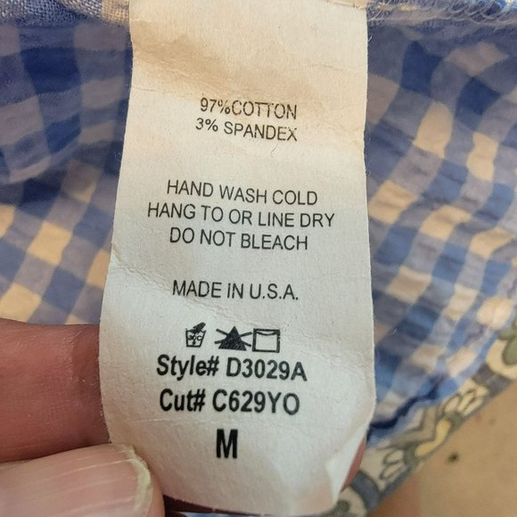 Miracle Berry Women's M Blue & White Gingham Smocked Seersucker Sundress - EUC - Picture 6 of 10